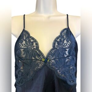 Vintage Quinn for WonderMaid Satin Lace Slip Dress Gown - Medium